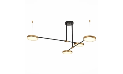 SL1605.403.04 Светильник подвесной ST-Luce Черный/Латунь, Белый LED 4*8,5W 3000K