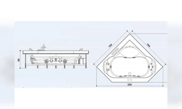 Акриловая Ванна Jacuzzi Aura 164X164 9443-740A