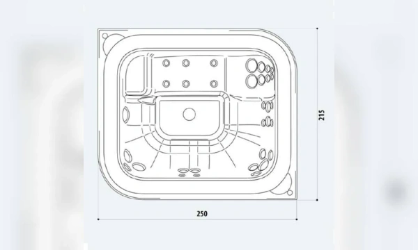 Мини-Бассейн Jacuzzi Virtus 250X215 Vir-1102-3354 Platinum (65)