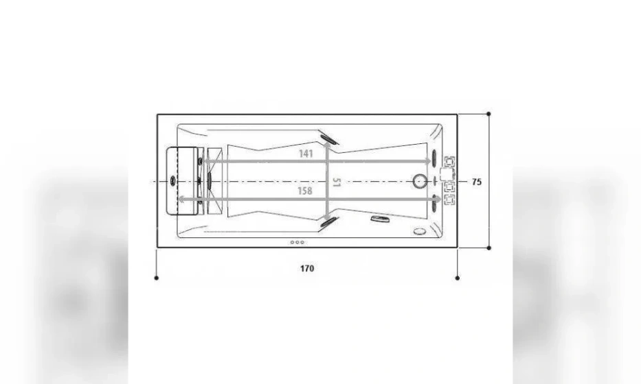 Акриловая Ванна Jacuzzi Myway 170X75 Myw10011100 Левосторонняя - фото 2