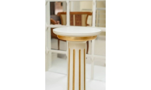 Колонна h.82 avorio + foglia oro DA7