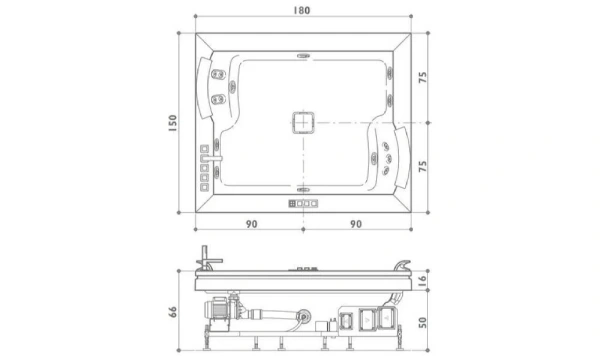 Акриловая Ванна Jacuzzi Aura Plus 180X150 9F43-337A