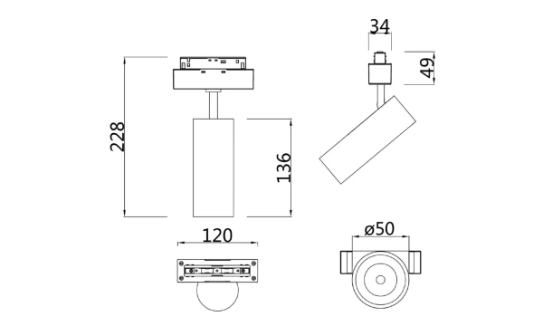 Трековый Светильник Technical Tr019-2-10W4K-B