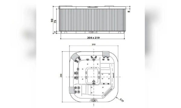 Мини-Бассейн Jacuzzi Santorini Pro 230Х215 9444-82965 Platinum