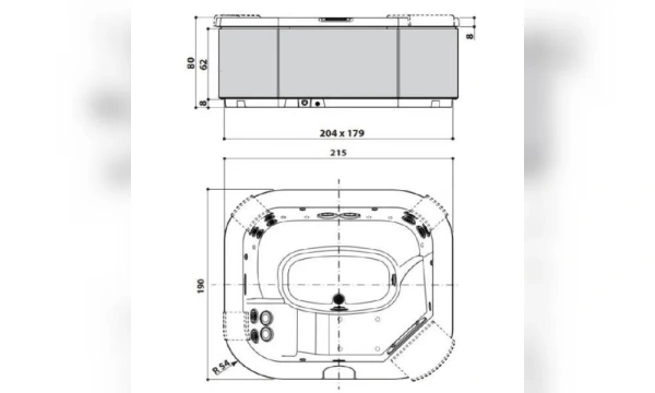 Мини-Бассейн Jacuzzi Delos Pro 215Х190 9444-81165 Platinum