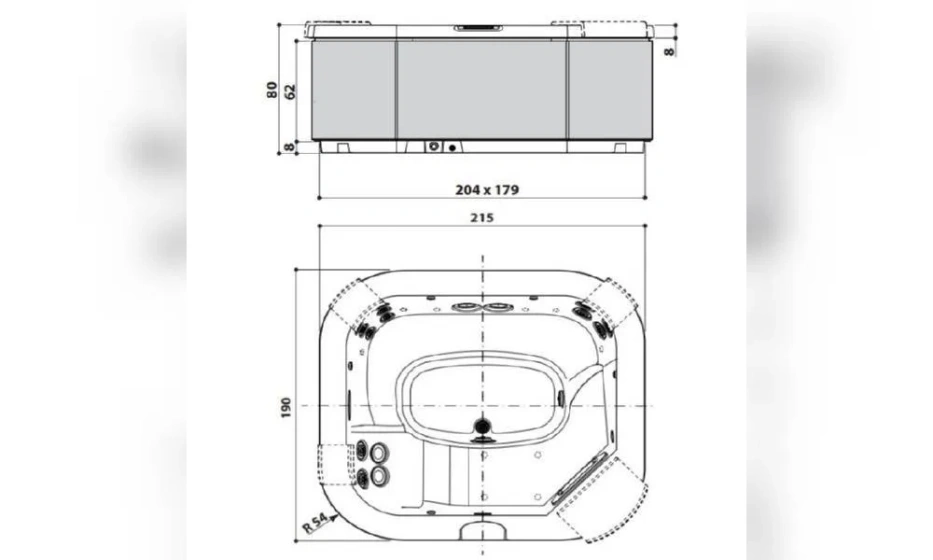 Мини-Бассейн Jacuzzi Delos Pro 215Х190 9444-81165 Platinum - фото 3